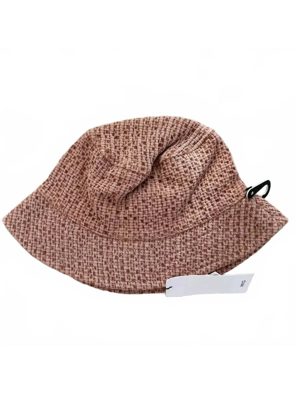 Mango Cotton Texture Bucket Hat CORAL ORANGE PINK NWT